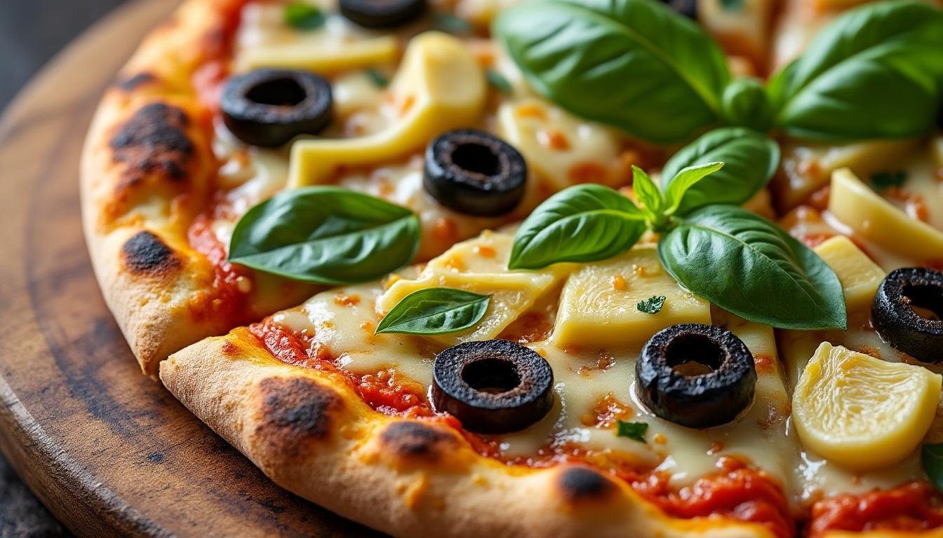 découvrez notre délicieuse recette de pizza aux artichauts et olives : une pâte croustillante, garnie d’artichauts fondants, d’olives savoureuses et de mozzarella fondue. facile à réaliser, pour un repas convivial et gourmand !