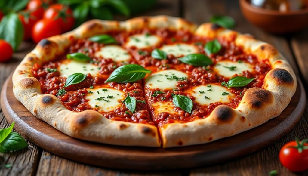 découvrez notre délicieuse recette de pizza bolognaise maison : une pâte croustillante garnie de sauce tomate, viande hachée et fromage fondant. facile à préparer, parfaite pour un repas convivial !