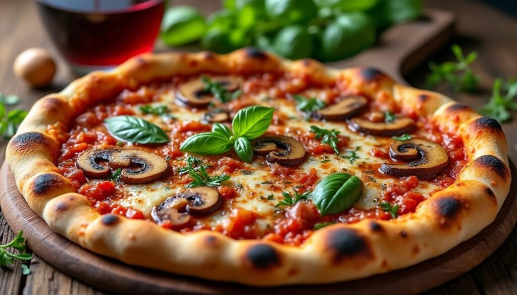 découvrez la recette authentique de la pizza boscaiola, une savoureuse pizza italienne garnie de champignons, lardons et mozzarella. facile à préparer chez vous, pour une explosion de saveurs forestières !