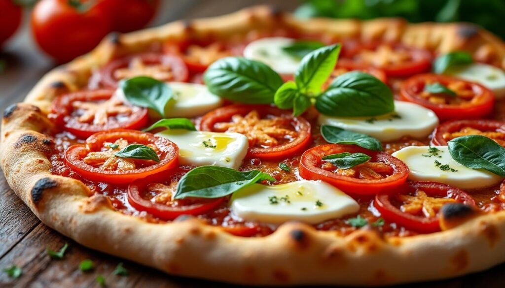 découvrez notre délicieuse recette de pizza caprese : une pâte croustillante, de la mozzarella fondante, des tomates fraîches et du basilic parfumé. facile à réaliser, idéale pour un repas italien savoureux à la maison !