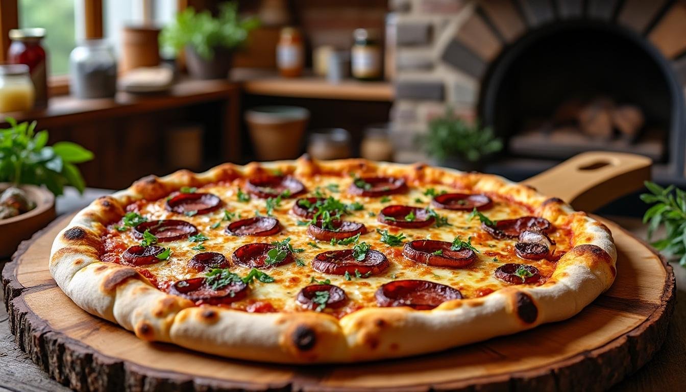 découvrez notre recette savoureuse de pizza aux champignons forestiers : une pâte croustillante garnie de champignons frais, d'herbes aromatiques et de fromage fondant, pour un repas convivial et plein de saveurs authentiques.