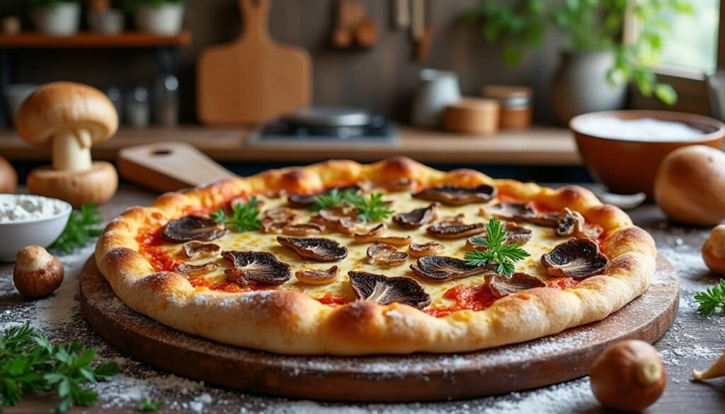 découvrez notre délicieuse recette de pizza aux champignons forestiers : une pâte croustillante garnie de champignons sauvages, mozzarella fondante et herbes aromatiques. facile à réaliser pour un repas convivial et gourmand !