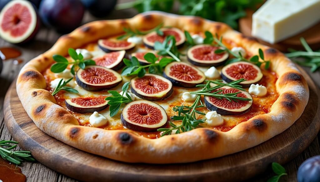 découvrez une délicieuse recette de pizza aux figues et au fromage de chèvre, alliant douceur sucrée et saveur crémeuse. parfaite pour un repas convivial et original !