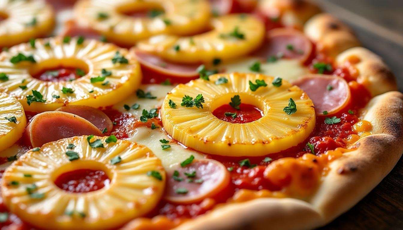 découvrez notre recette simple et savoureuse de pizza hawaïenne, garnie d’ananas juteux, de jambon et de fromage fondant. idéale pour un repas convivial et exotique à partager en famille ou entre amis !