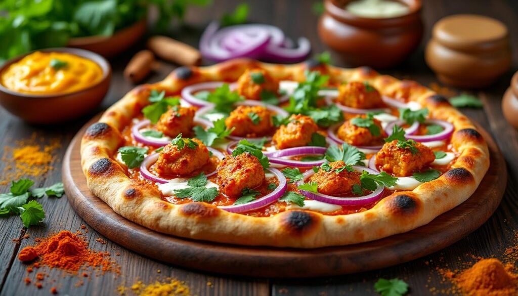 découvrez notre délicieuse recette de pizza indienne : une pâte moelleuse garnie de sauce épicée, de légumes croquants et de saveurs exotiques. facile à réaliser à la maison pour surprendre vos invités !