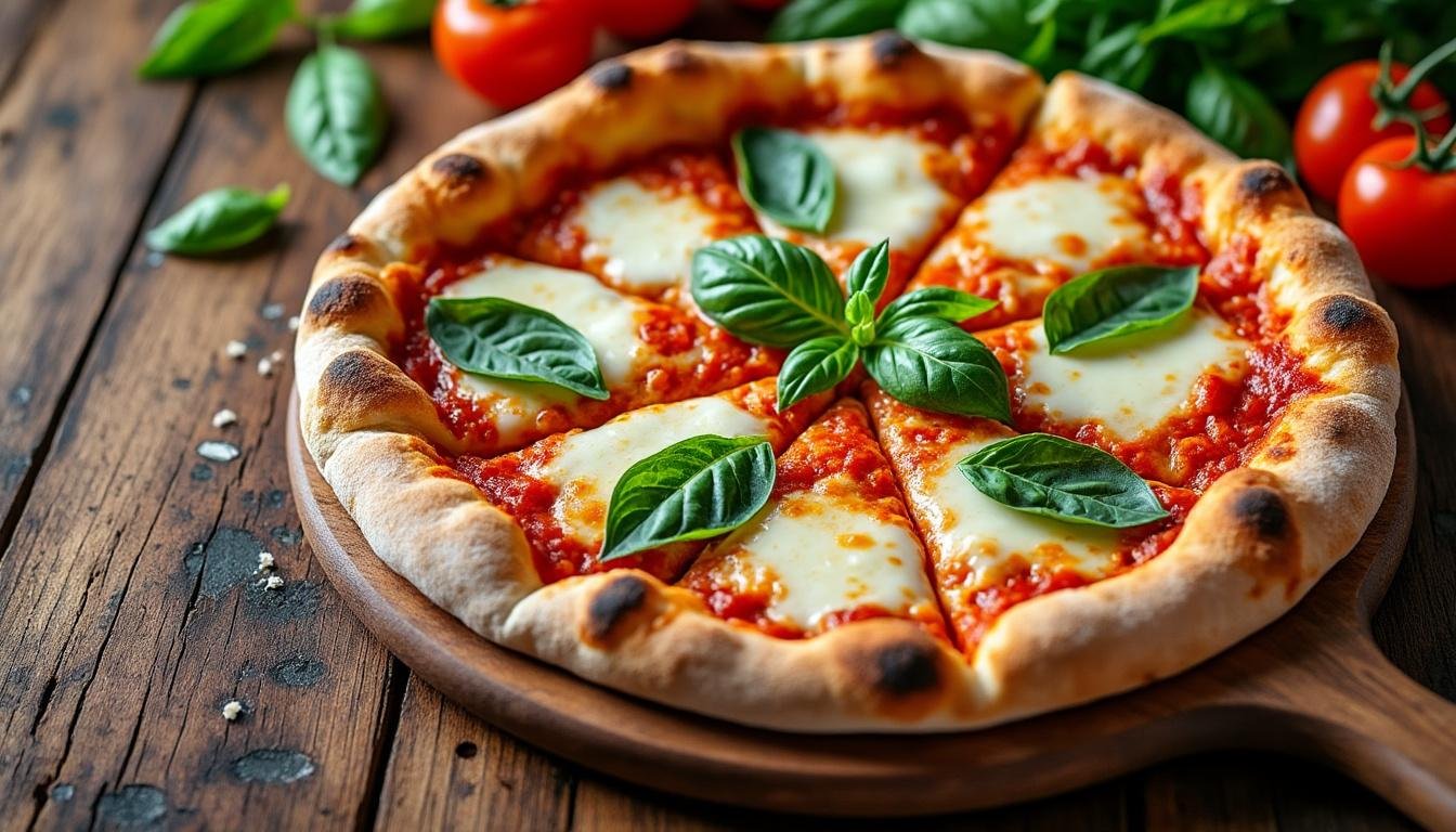 découvrez notre recette de pizza margarita gourmet, une version revisitée de la classique italienne, avec une pâte croustillante, une sauce tomate maison et de la mozzarella fondante. idéale pour épater vos convives et savourer une pizza authentique chez vous !