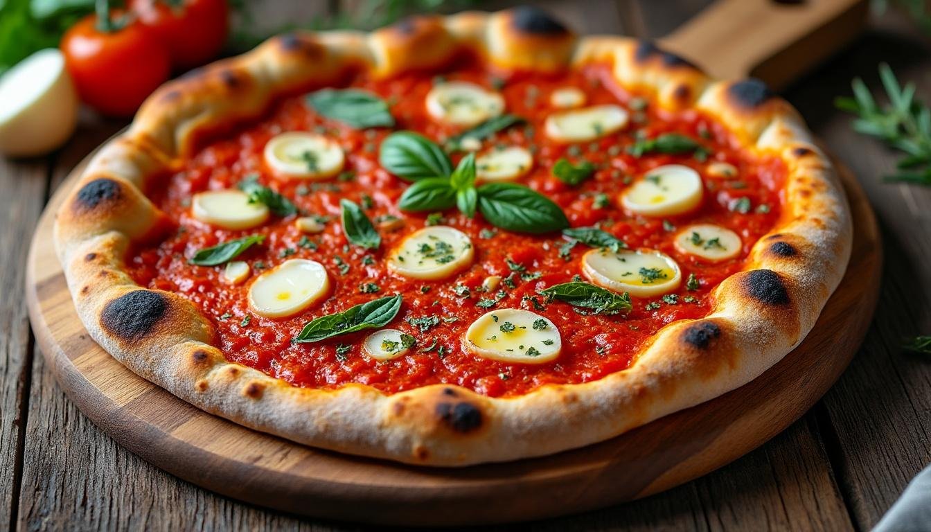 découvrez la recette traditionnelle de la pizza marinara : une pâte fine et croustillante garnie de sauce tomate, ail, origan et huile d’olive. facile et authentique, parfaite pour les amateurs de saveurs italiennes !