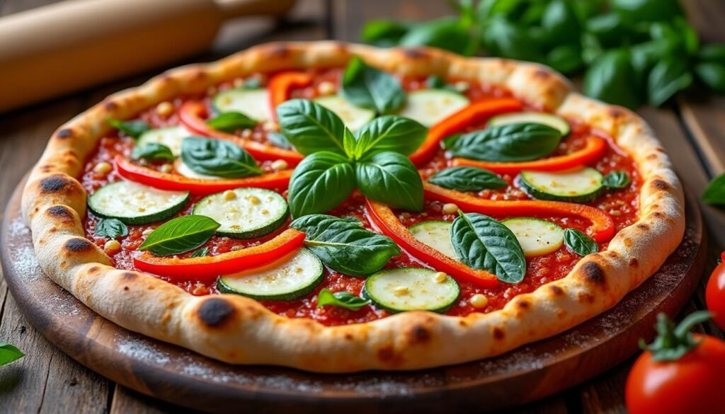 découvrez la recette authentique de la pizza ortolana, une pizza végétarienne garnie de légumes frais rôtis et de mozzarella fondante. facile à réaliser, idéale pour un repas sain et savoureux !