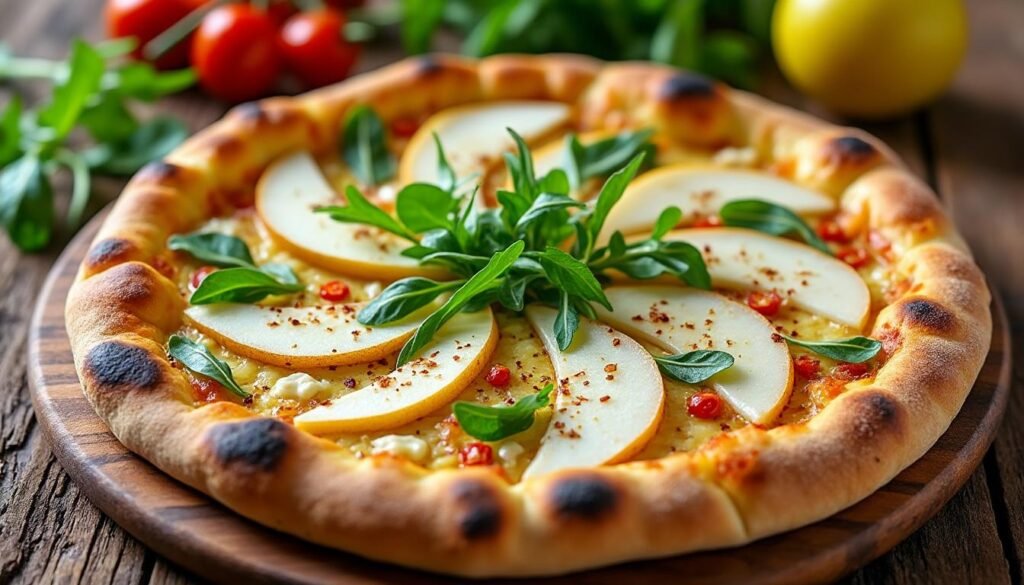 découvrez une délicieuse recette de pizza poire & gorgonzola, alliant la douceur fruitée de la poire au goût intense du fromage italien. une idée originale pour surprendre vos papilles et régaler vos invités !