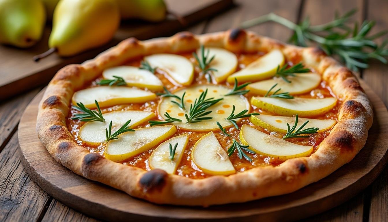 découvrez une délicieuse recette de pizza à la poire et au gorgonzola, alliant douceur fruitée et saveurs fromagères pour un repas original et raffiné. parfait pour surprendre vos convives !