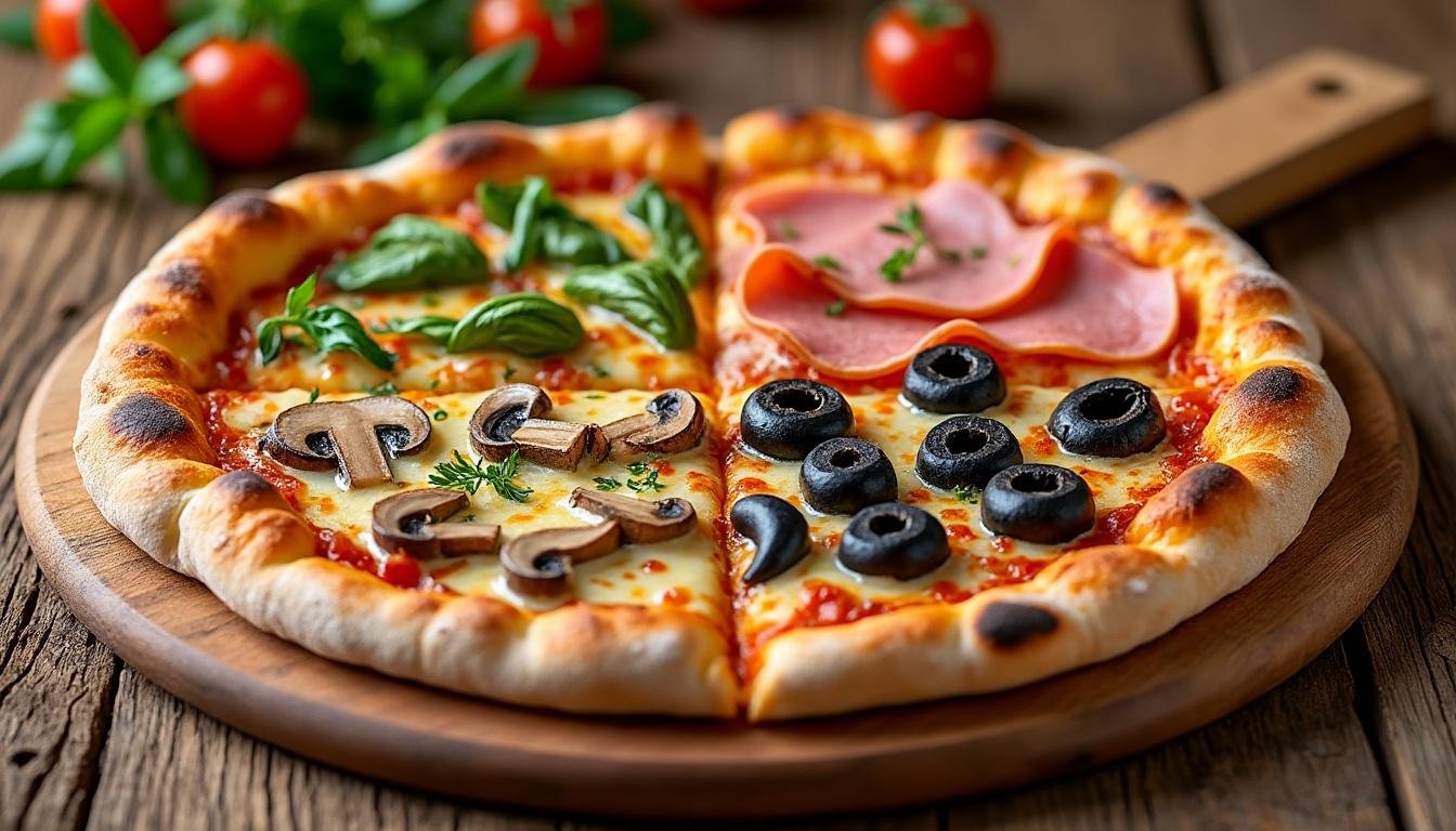 découvrez la recette authentique de la pizza quattro stagioni : une pâte moelleuse garnie de jambon, champignons, artichauts et olives pour un voyage culinaire italien en quatre saveurs !