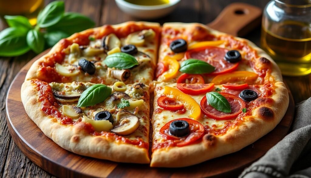 découvrez la recette authentique de la pizza quattro stagioni, une pizza italienne aux quatre saveurs représentant les saisons, avec jambon, champignons, artichauts et olives. facile et gourmande !