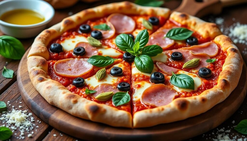 découvrez la recette classique de la pizza reine, garnie de jambon, champignons et fromage fondant. facile à préparer, cette pizza savoureuse ravira toute la famille !