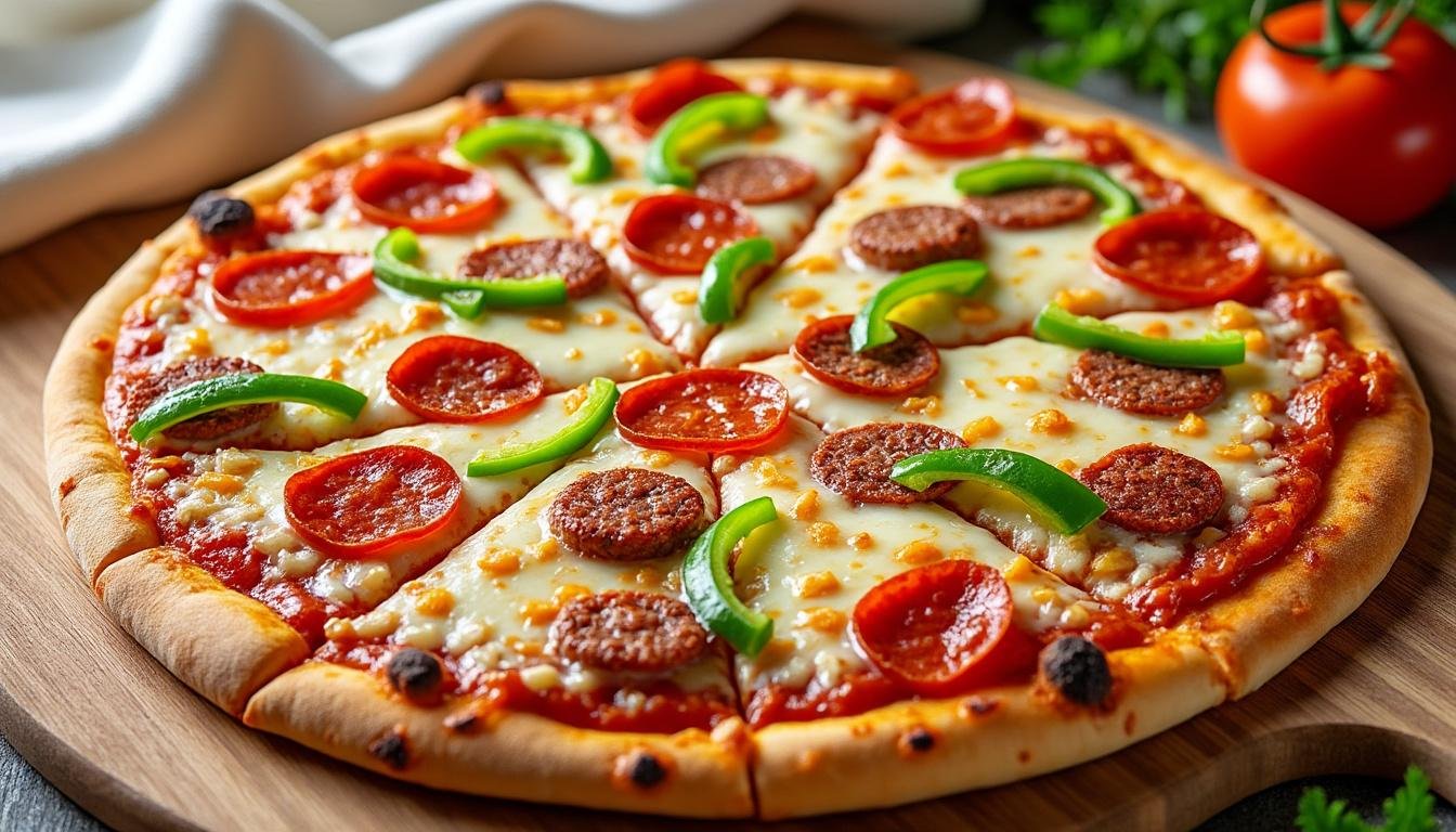 découvrez notre recette de pizza suprême, garnie de fromage fondant, de pepperoni, de légumes frais et de sauce savoureuse. facile à préparer à la maison pour un repas gourmand et convivial !