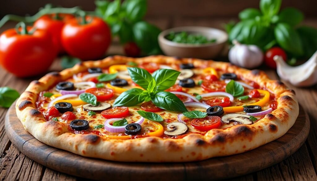 découvrez notre délicieuse recette de pizza vegetariana : une pâte croustillante garnie de légumes frais, idéale pour un repas sain et savoureux. facile à préparer, parfaite pour les amateurs de cuisine végétarienne !
