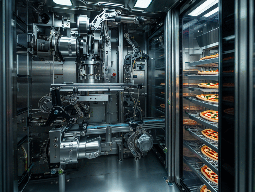 intérieur de distributeur de pizza