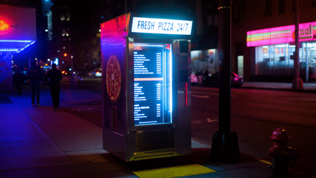 distributeur de pizza en ville