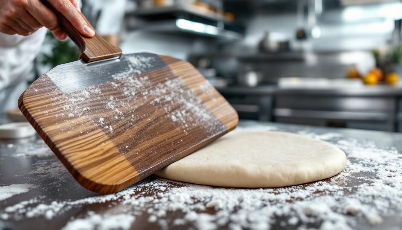 Découvrez notre pelle à pizza professionnelle sur Univers Pizza : l’outil indispensable pour enfourner et retirer facilement vos pizzas comme un vrai pizzaiolo. Qualité supérieure, robuste et facile à utiliser.